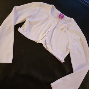 Girls size 6 White J.Khaki Long Sleeve Cardigan 💕